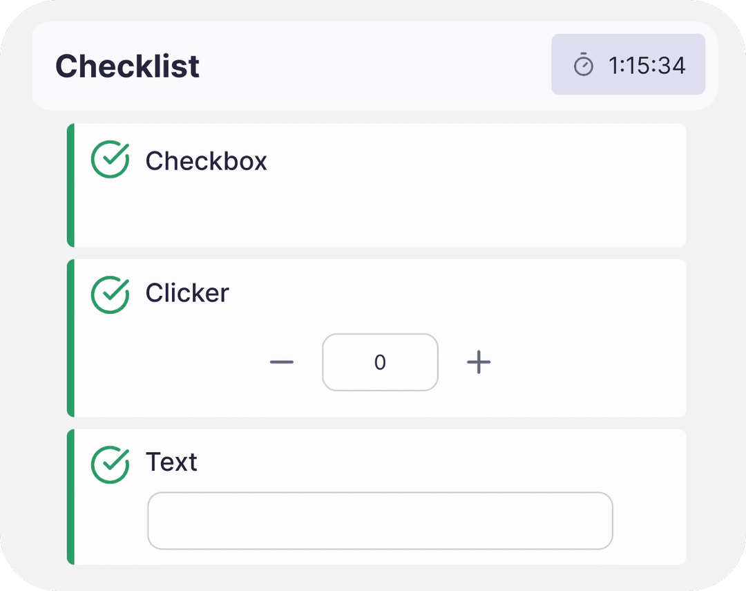 Checklist application preview