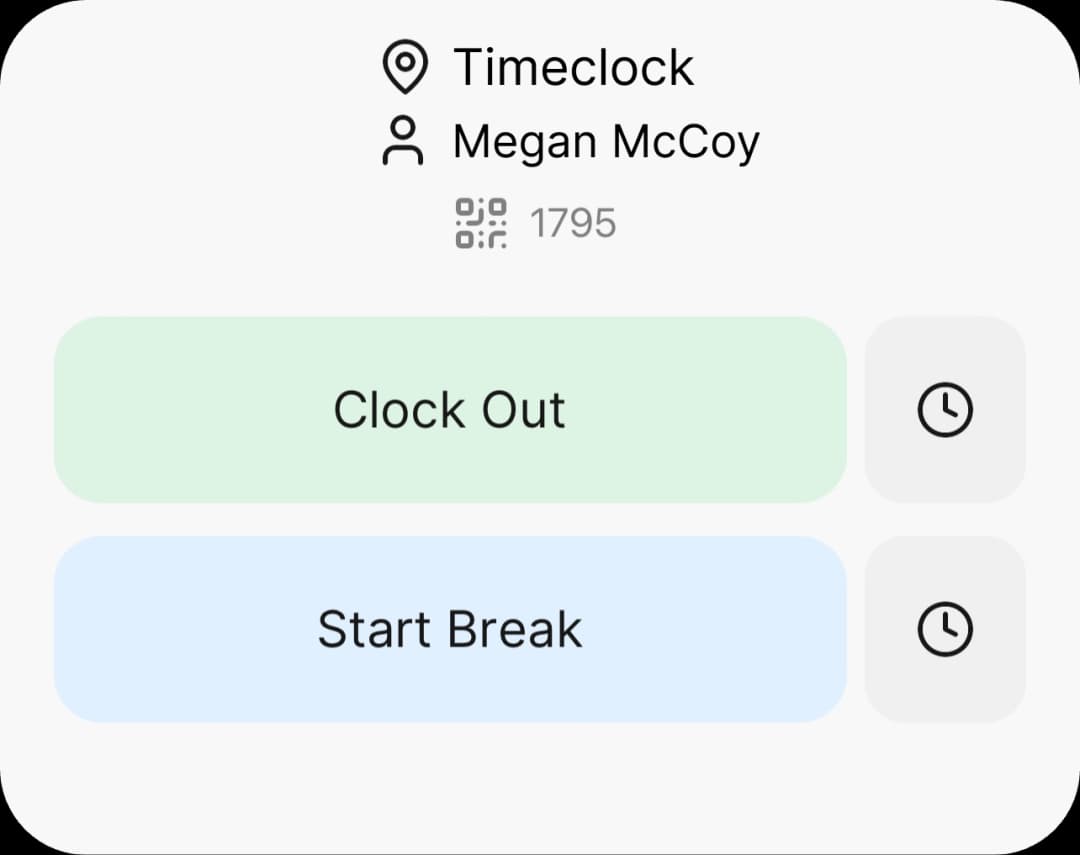 Timeclock application preview