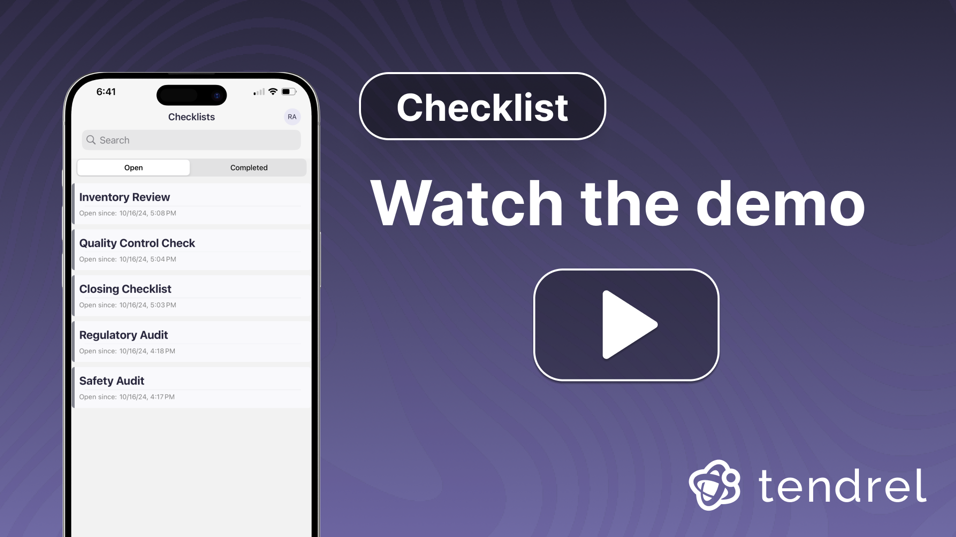 Tendrel Checklist Demo Preview