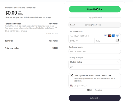 payment screen