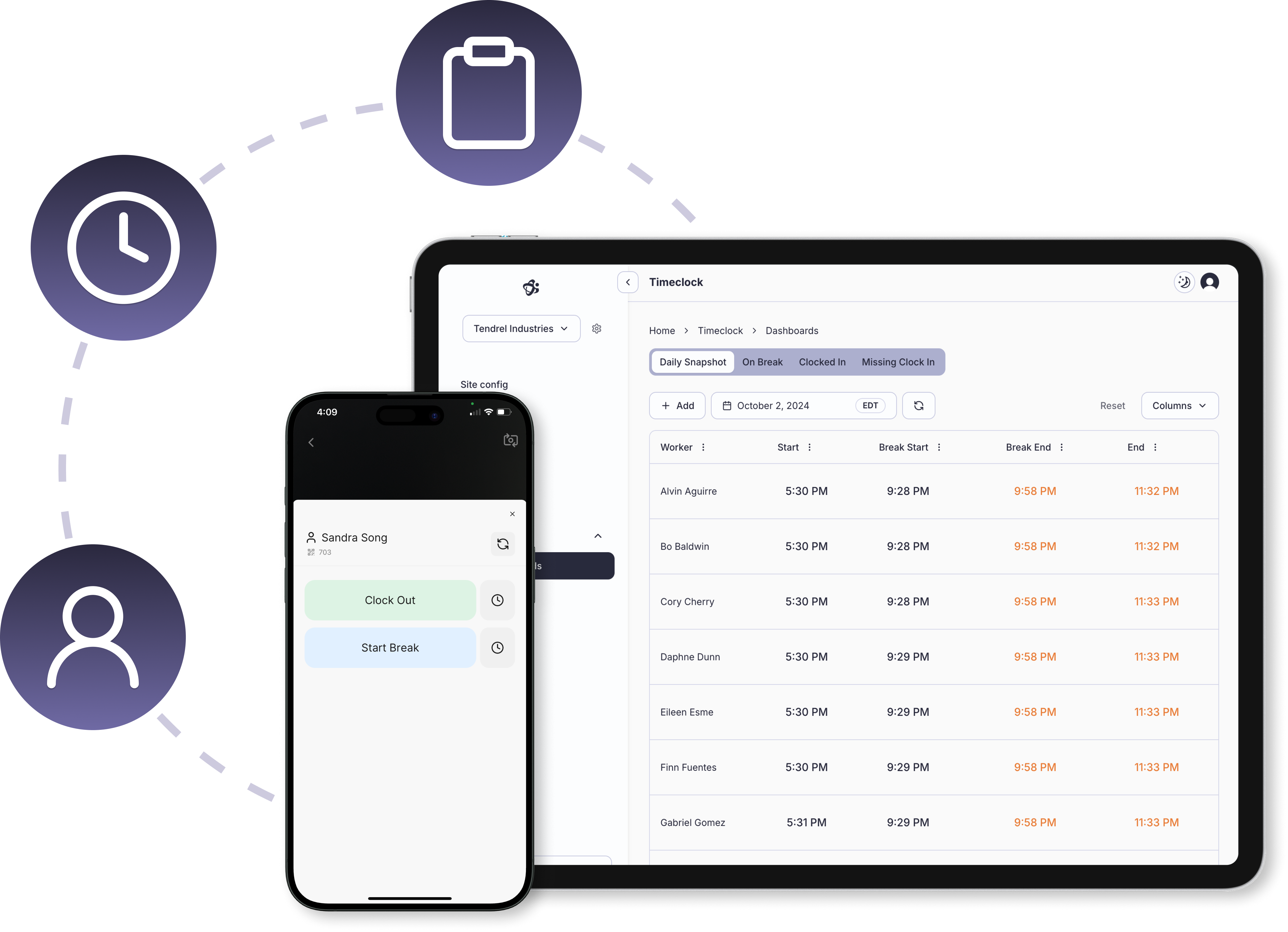 Tendrel Timeclock on iPhone and iPad